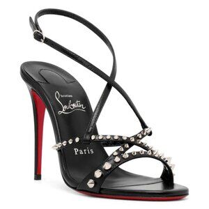 Christian Louboutin Tatooshka Spike Sandals Pumps 100 Studded Black